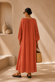 Chiara Eyelet Sleeve Maxi Dress