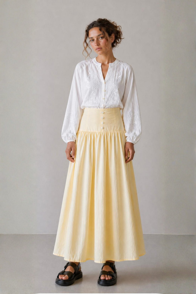 Camille Buttoned Maxi Skirt