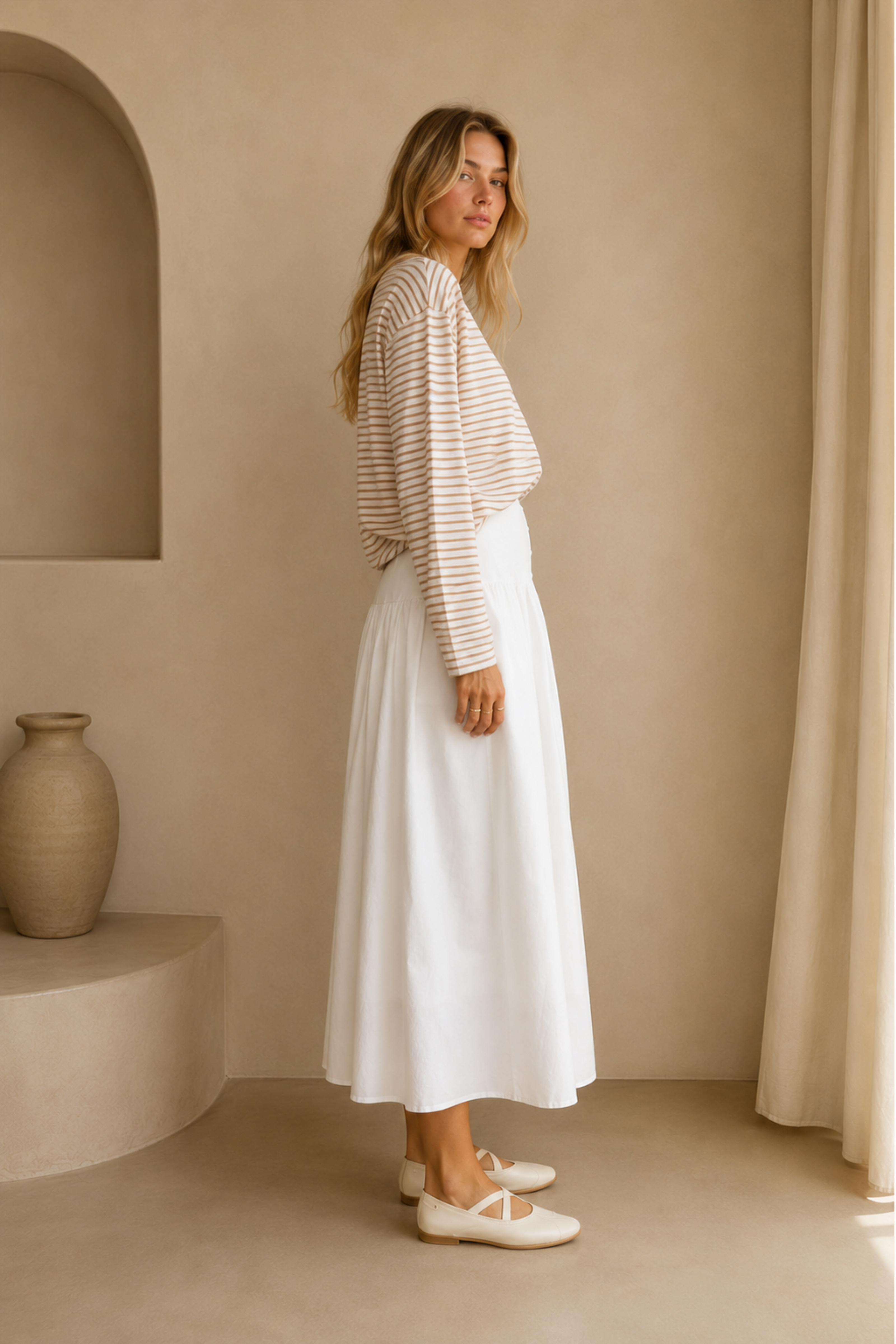 Nava Striped V-Neck Top