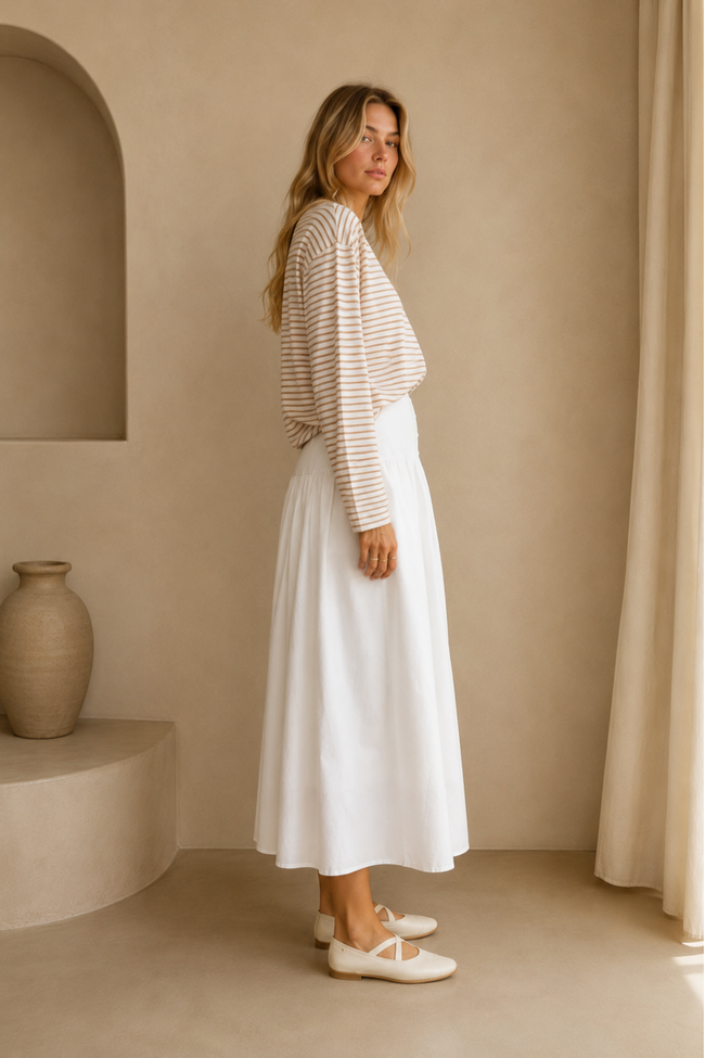 Nava Striped V-Neck Top