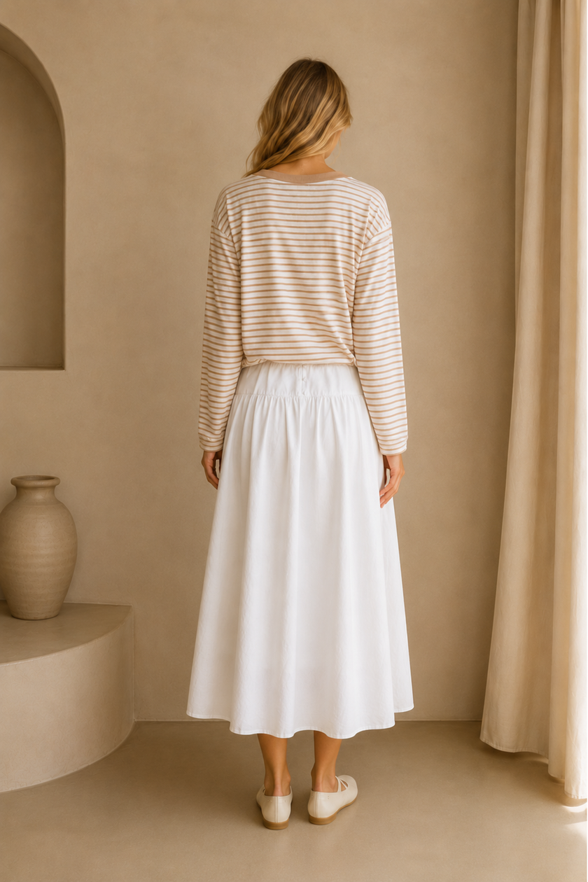 Nava Striped V-Neck Top