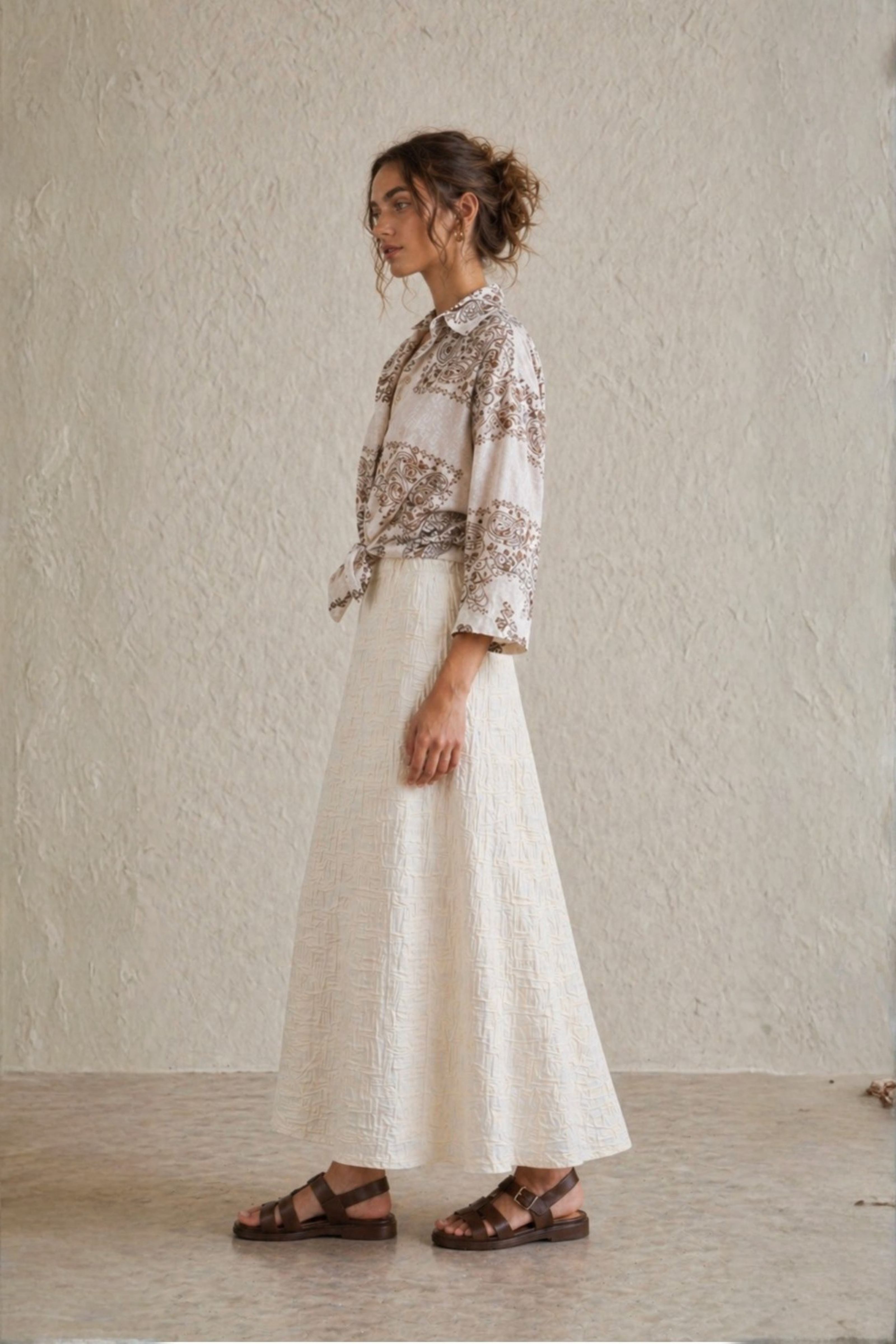 Nadine Cream Maxi Skirt