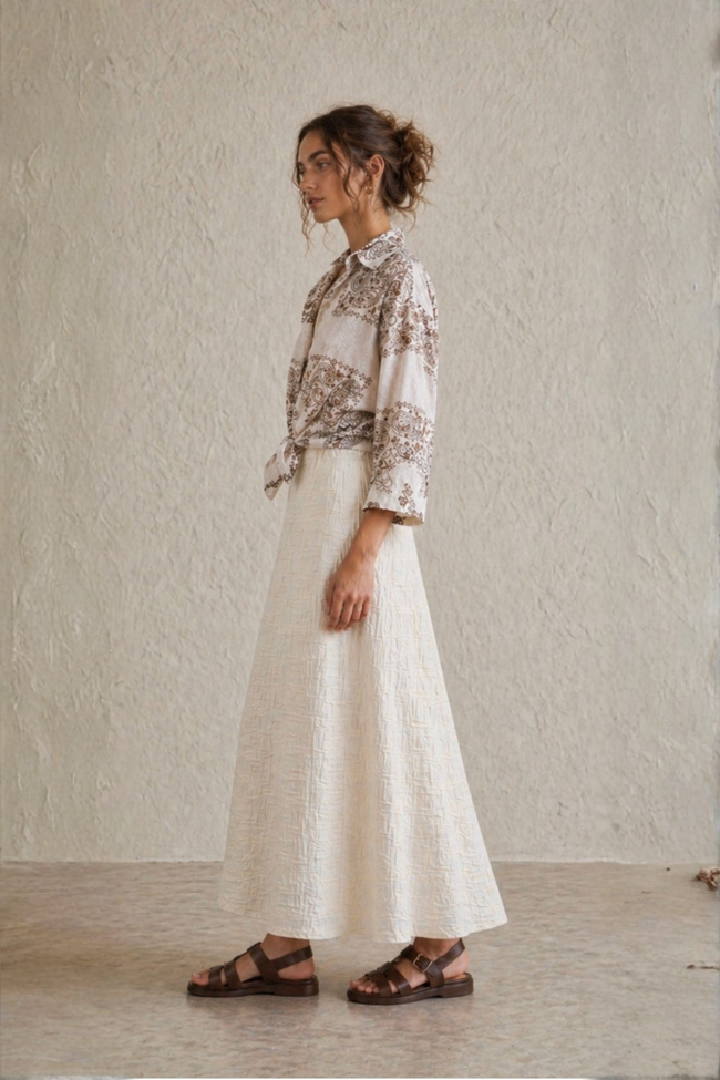 Nadine Cream Maxi Skirt