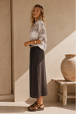 Barbara Button-Down Midi Skirt