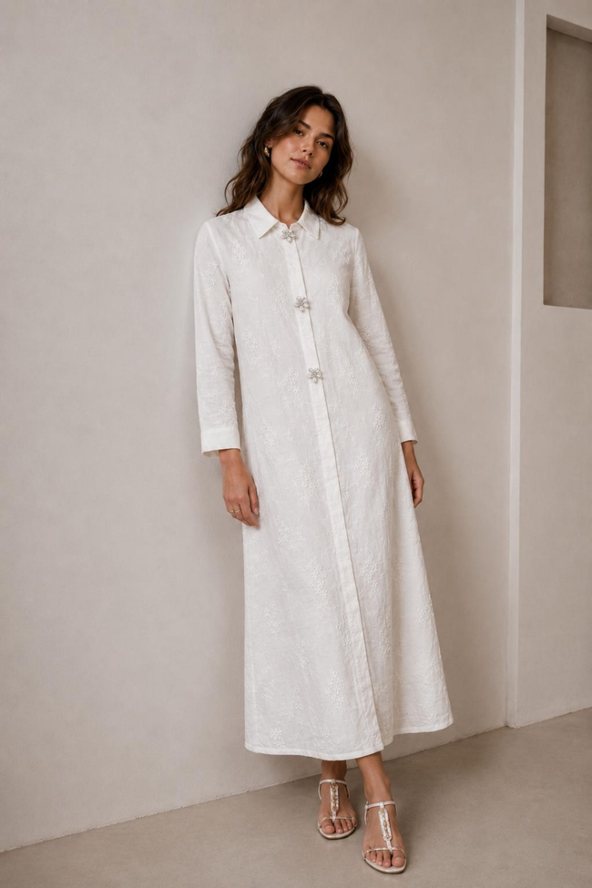Sofia Embroidered Shirt Dress
