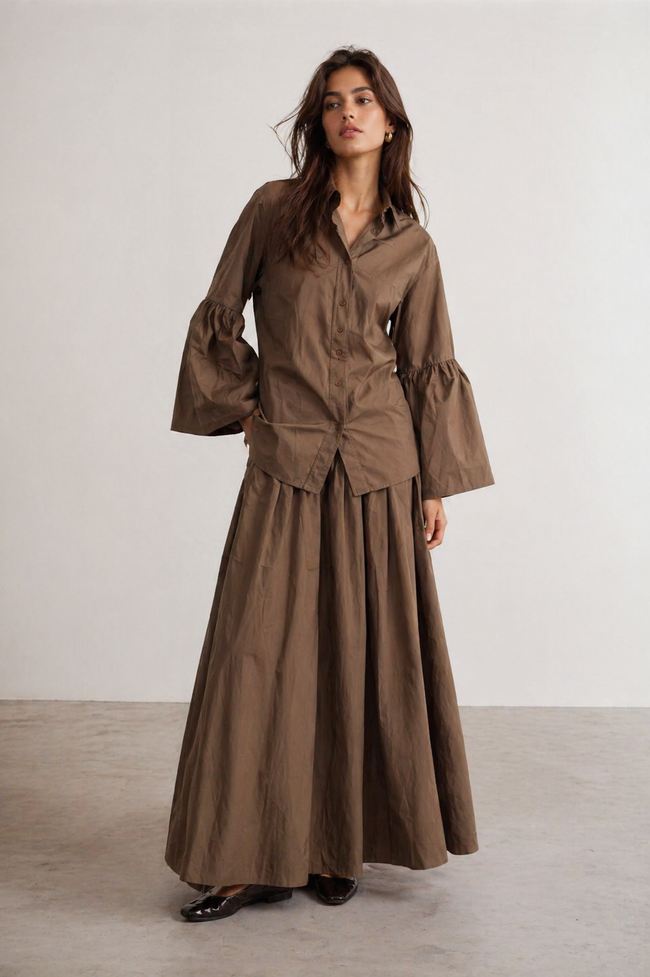 Missa Cotton Set – Brown & Navy Blue