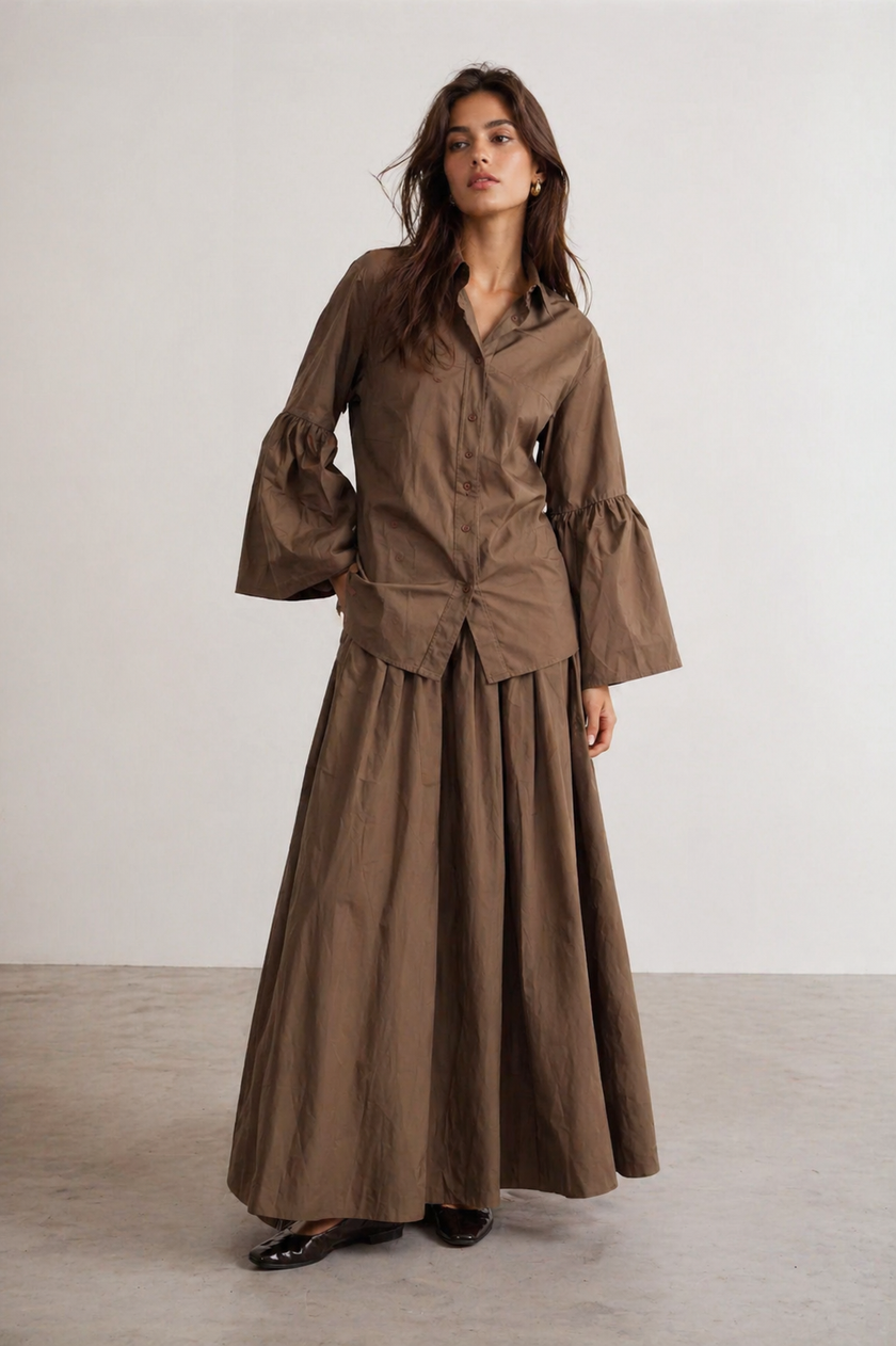 Missa Cotton Set – Brown & Navy Blue
