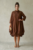 Ely Navy A-Line Shirt Dress