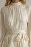 Celeste Pleated Ivory Maxi Dress