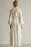Celeste Pleated Ivory Maxi Dress