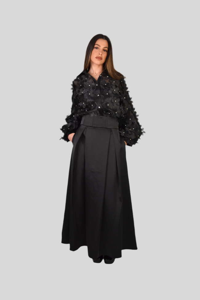 ELISE Pleated maxi skirt