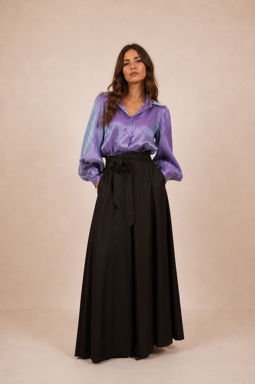 Miranda Iridescent Satin Blouse