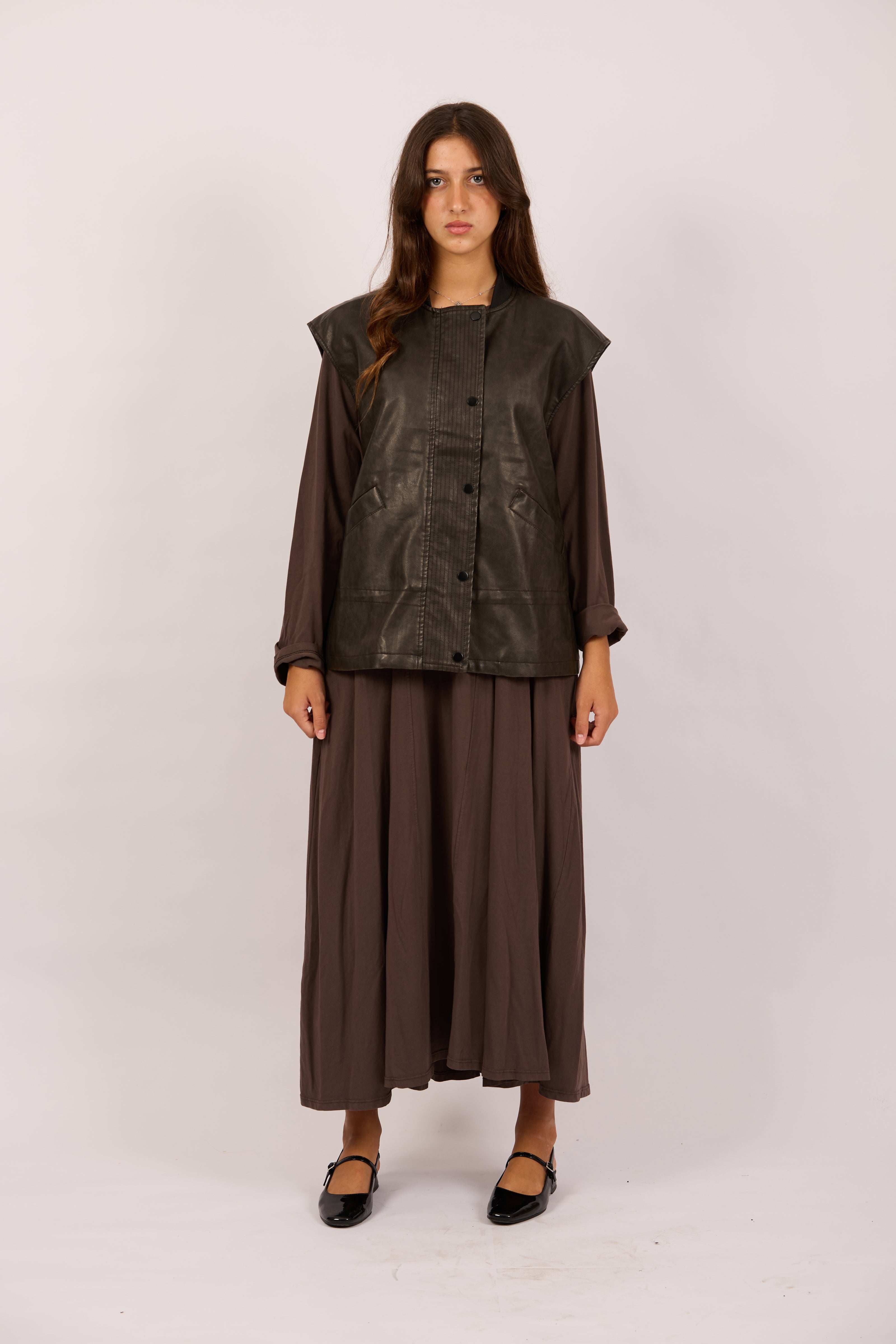 Minda Faux Leather Vest