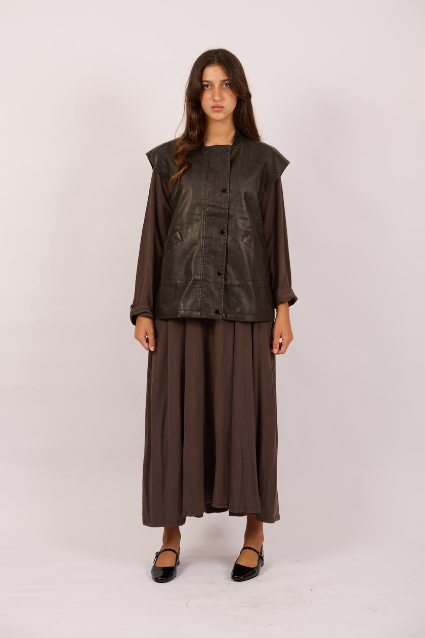 Minda Faux Leather Vest