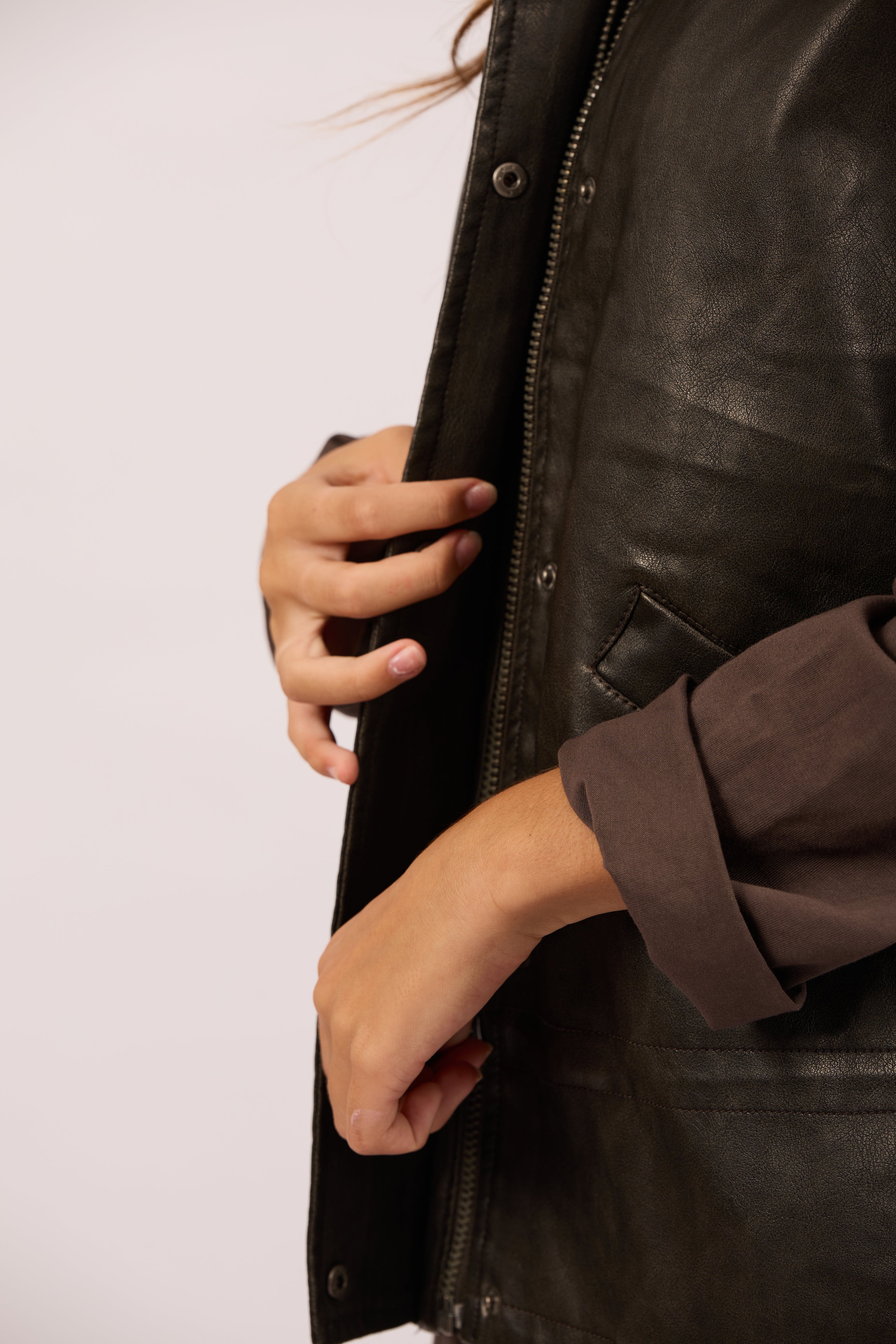 Minda Faux Leather Vest