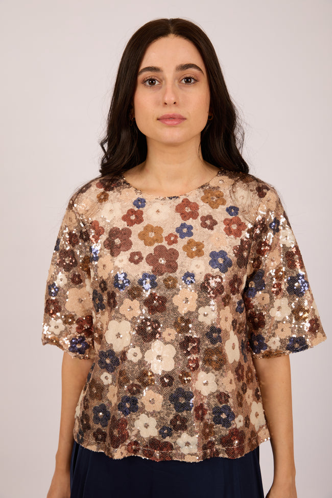 Flora Sequin Top