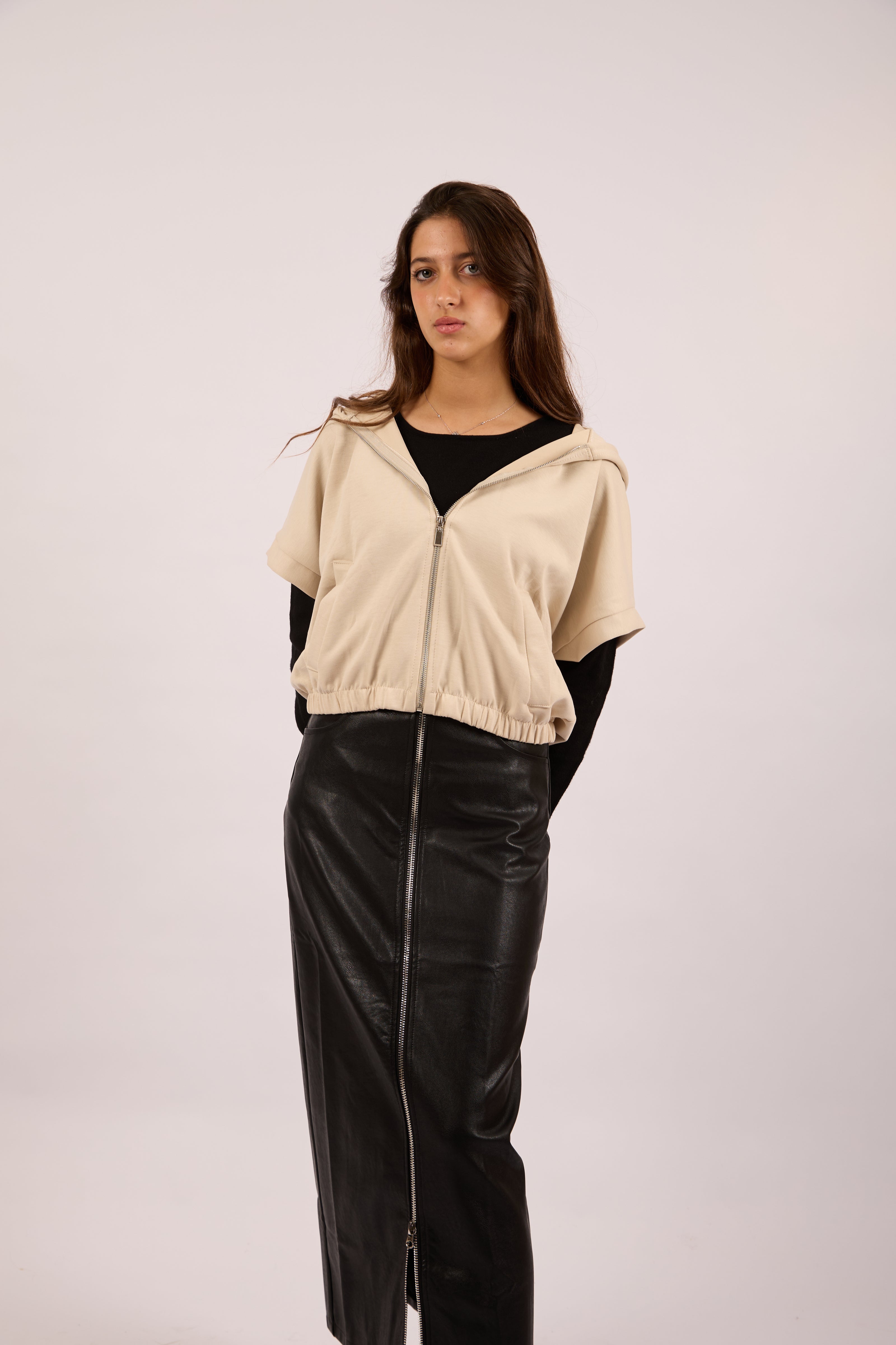 Lina Faux Leather Zip Maxi Skirt