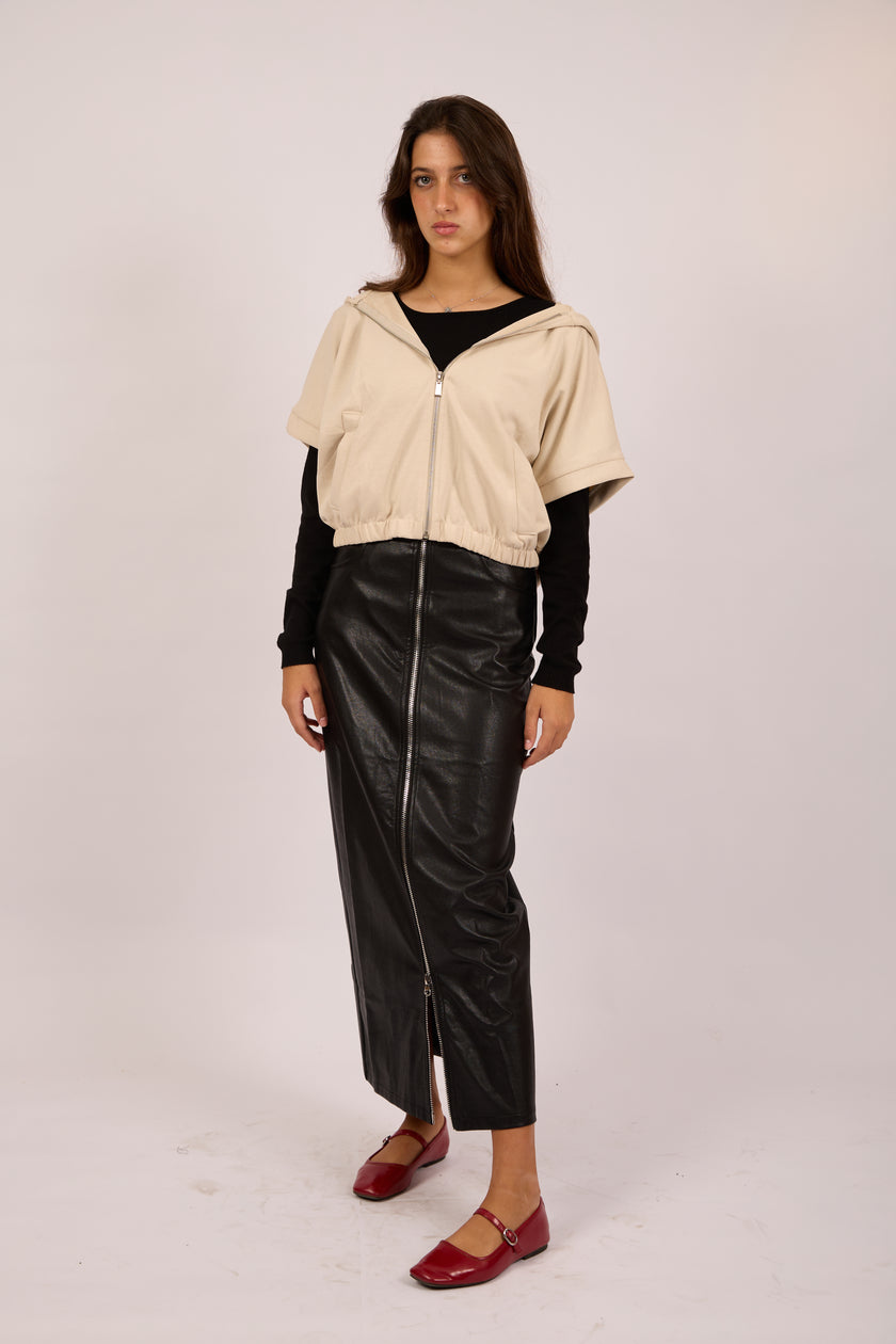 Lina Faux Leather Zip Maxi Skirt
