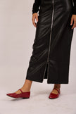 Lina Faux Leather Zip Maxi Skirt