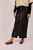 Lina Faux Leather Zip Maxi Skirt