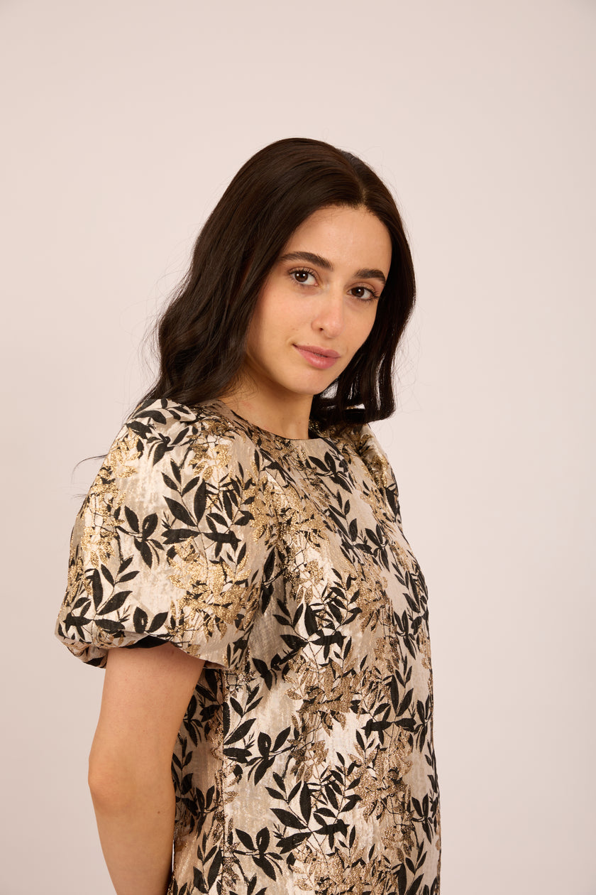 Ariana Metallic Jacquard Dress