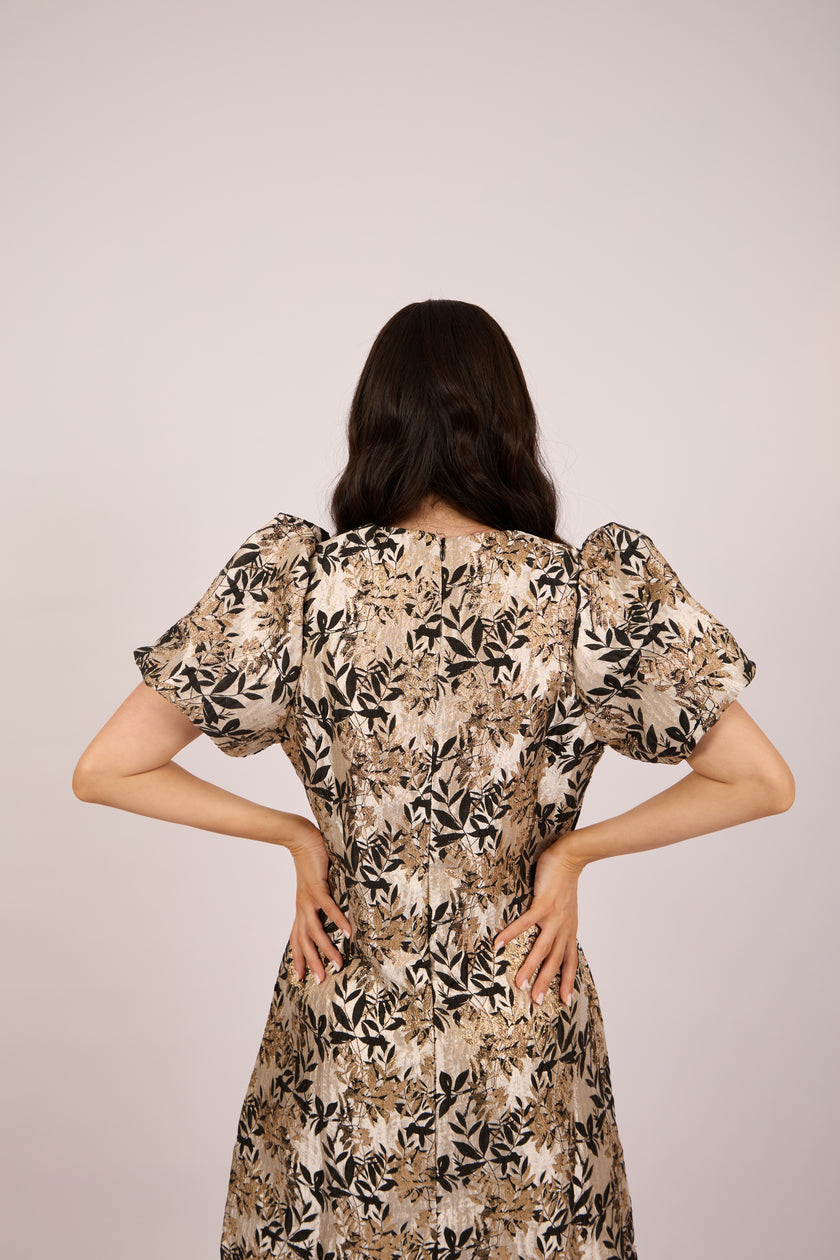 Ariana Metallic Jacquard Dress