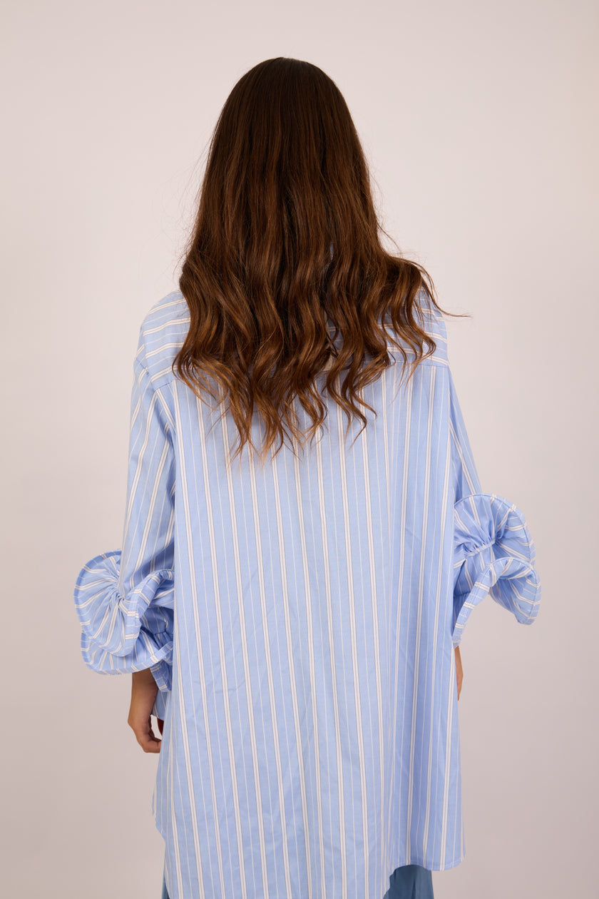 Talia Striped Ruffle Sleeve Shirt