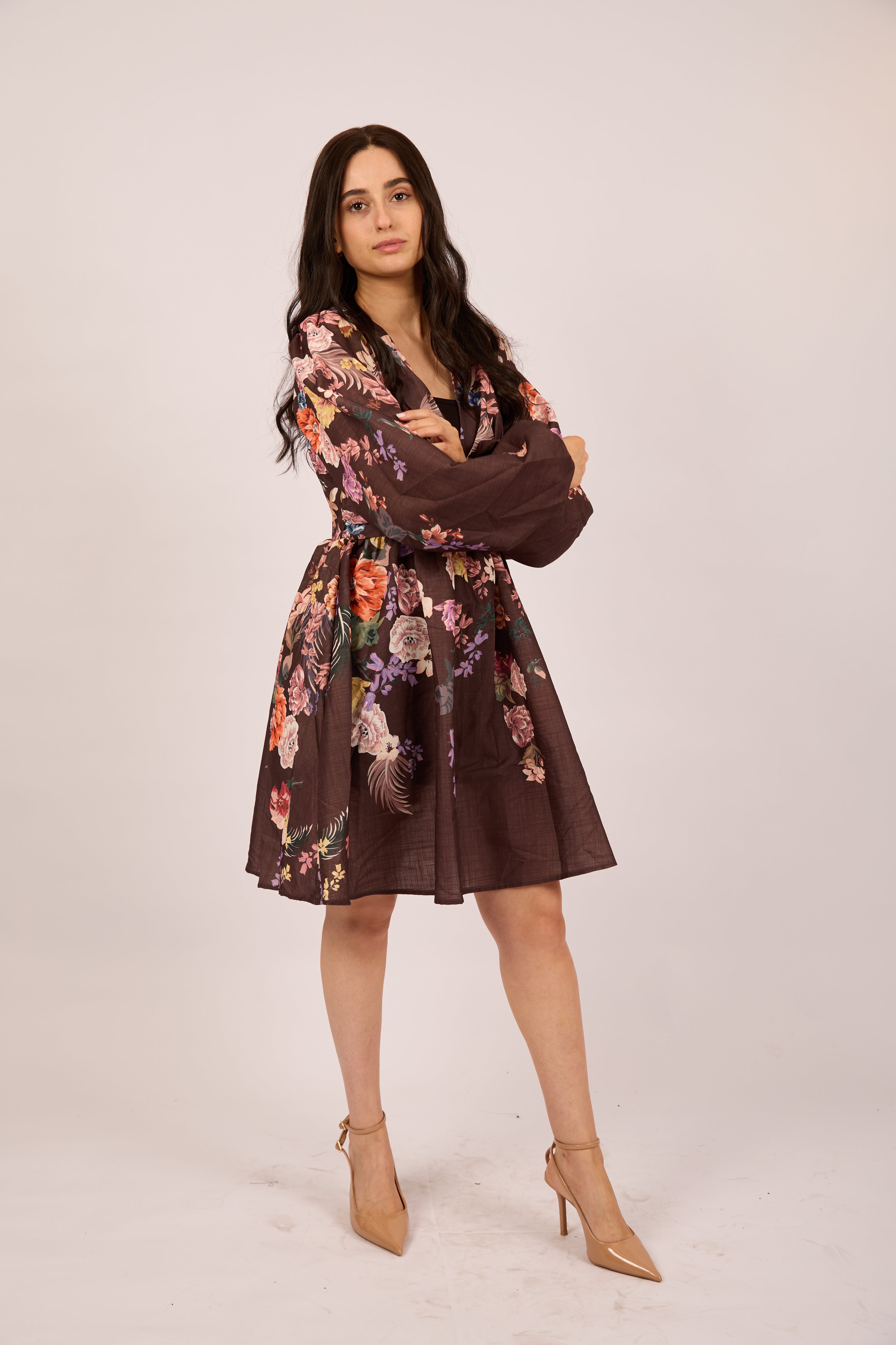 Flora Print Midi Dress