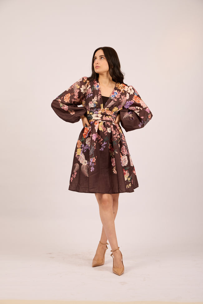 Flora Print Midi Dress