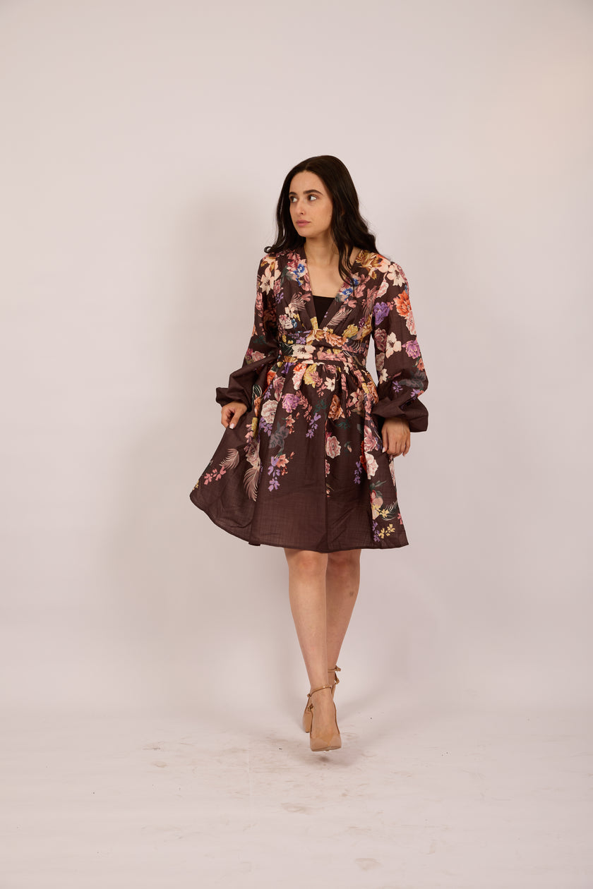 Flora Print Midi Dress
