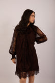 Mira Lace Midi Dress – Chocolate Brown