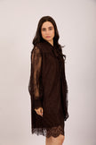Mira Lace Midi Dress – Chocolate Brown