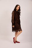 Mira Lace Midi Dress – Chocolate Brown