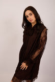 Mira Lace Midi Dress – Chocolate Brown