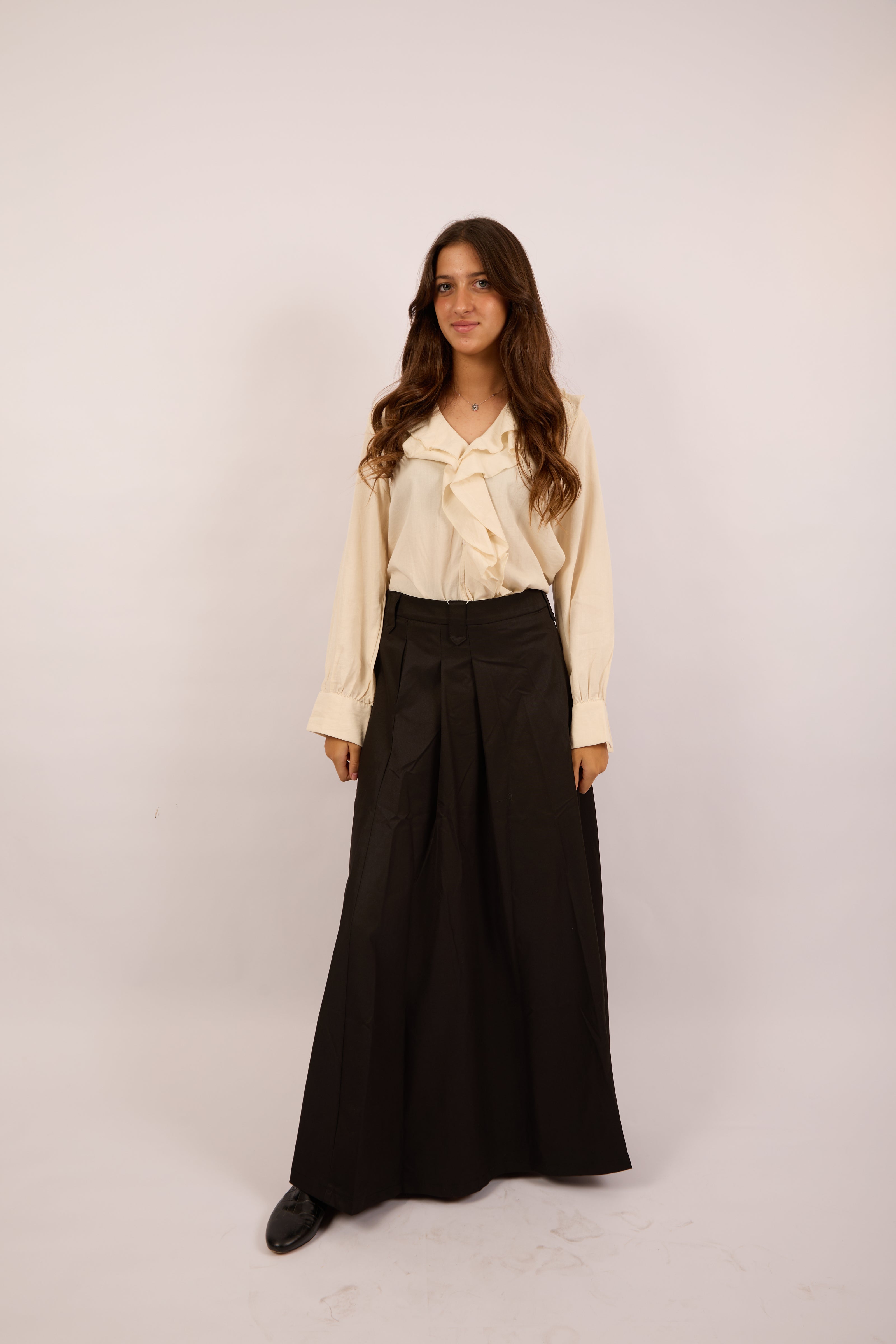 Clara Ruffle Blouse – Cream