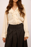 Clara Ruffle Blouse – Cream