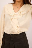Clara Ruffle Blouse – Cream