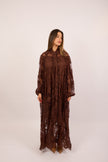 Amira Lace Maxi Dress – Chocolate/Ivory