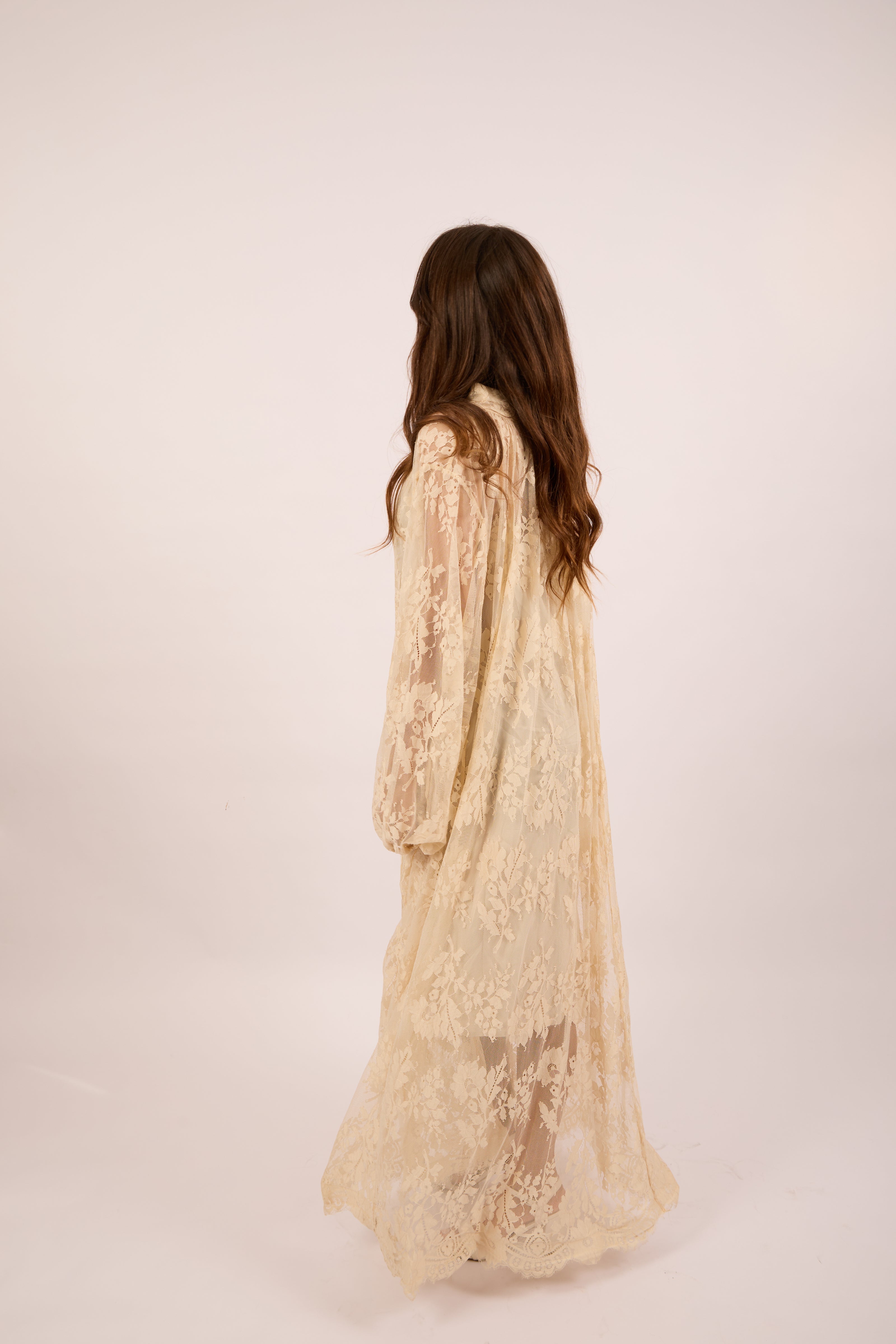 Amira Lace Maxi Dress – Chocolate/Ivory