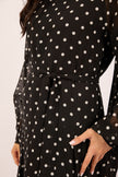 Mila Polka Dot Tie-Neck Dress