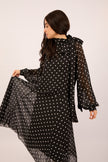 Mila Polka Dot Tie-Neck Dress