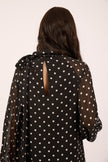 Mila Polka Dot Tie-Neck Dress