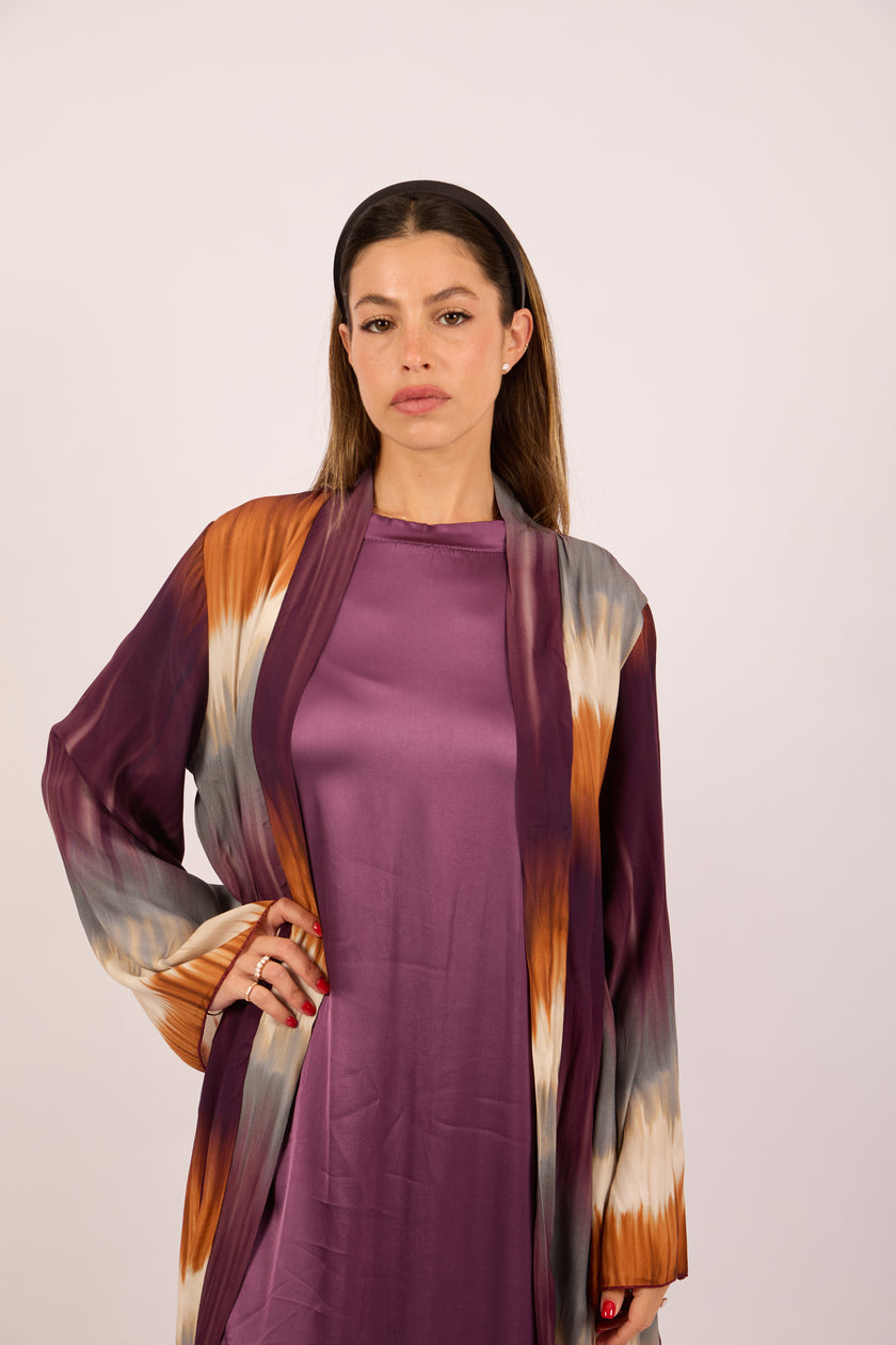 Layla Gradient Kimono – Plum & Caramel