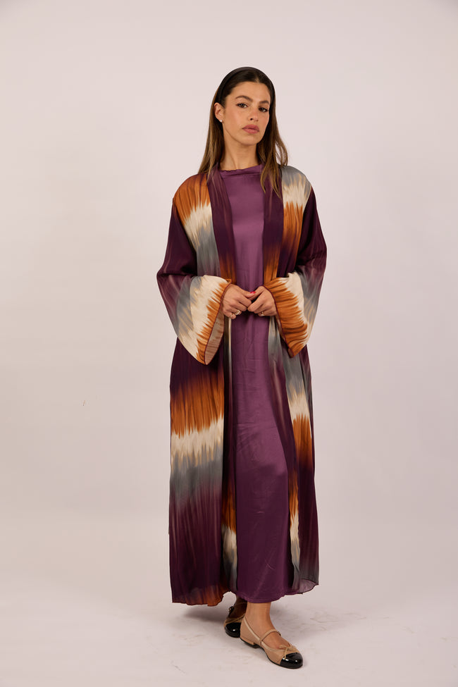 Layla Gradient Kimono – Plum & Caramel