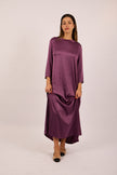 Luna Satin Maxi Dress – Plum