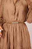 Sienna Textured Maxi Dress – Mocha/Beige