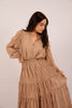 Sienna Textured Maxi Dress – Mocha/Beige