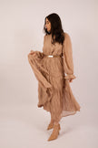 Sienna Textured Maxi Dress – Mocha/Beige