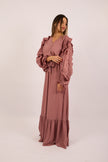 Elora Pleated Maxi Dress – Dusty Rose