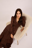 Amaya Lace Maxi Dress – Chocolate Brown/Ivory